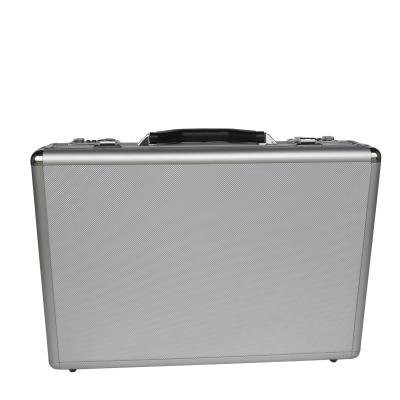 China Funtional Aluminum Attache Case With Two Locks Silver ABS Pilot Case For Business for sale