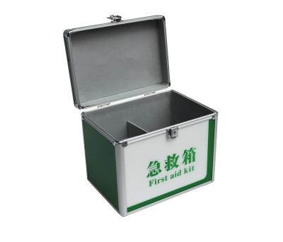 China Acrylic Doctor First Aid Case Green Aluminum Medicine Carry Case With Dividers Inside for sale