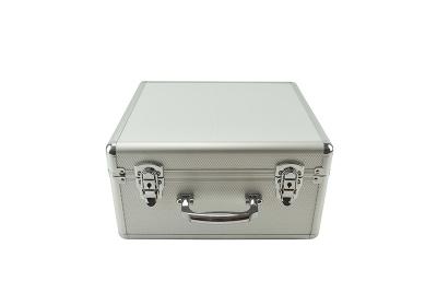 China Light Weight Portable Watch Case Aluminum Watch Carry Box Silver Removable Trays for sale