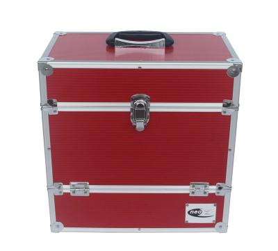China Record LP Storage Case With Unique Folding Front Flap Aluminum DVD Case Red for sale