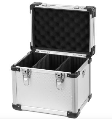 China Small Portable Aluminum Tool Storage Cases With Detachable Foam Dividers for sale