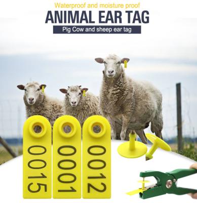 Chine Étiquette d'oreille de bétail pour animaux d'élevage JCET003 Numéro de logo personnalisé par laser à vendre