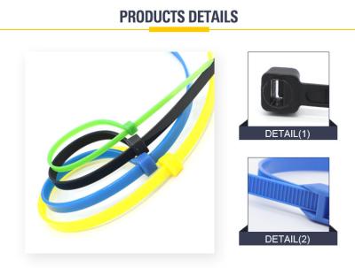 China Self Locking Nylon Cable Tie Plastic Zip Ties 3.6 X 370mm Black UV Resistant for sale