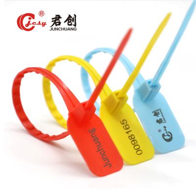 China JCPS119 one time use big tag express postal parcel plastic pull tight seal en venta