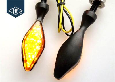 China 2 PCS Universal Aftermarket Motorcycle Lights LED Metal Amber Black Blinkers for sale