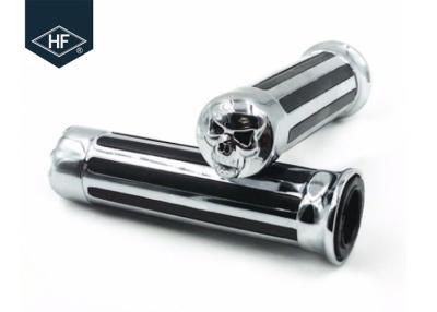 China Skull Style Motorcycle Modification Parts Chormed Harley Davsion 25mm Handgrips for sale