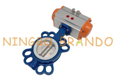 China AT075D Pneumatic Actuated Wafer Butterfly Valve DN80 Cast Iron for sale