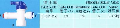 China Piezas plásticas certificadas FDA de la ósmosis reversa de la válvula de descarga de presión de POM para el circuito de agua del frío y del calor en venta
