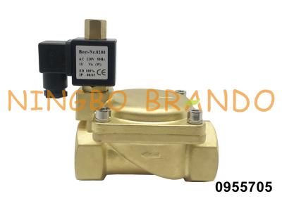 China 0955705 1 1/2” 16 válvula electromagnética de cobre amarillo 24V normalmente abierto 110V 220V de la manera de la barra 2 en venta