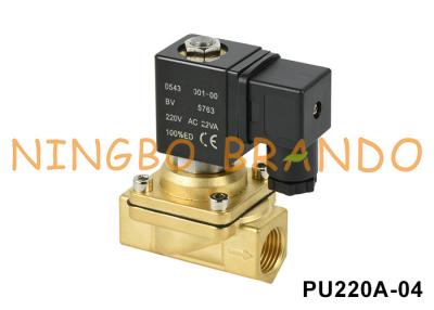 China Tipo del chacó PU220A-04 - válvula electromagnética de cobre amarillo el 1/2” 220VAC del NC de 2/2 maneras en venta