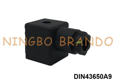 China DIN43650A PG9 2P+E Solenoid Valve Coil Connector IP65 AC DC Black for sale