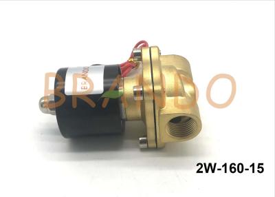 China Válvula mandada por solenoide normalmente cercana/válvula electromagnética de cobre amarillo 2W-160-15 de la conexión en venta