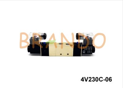 China 0-8 barra a válvula 5/2 de solenoide elétrica dobro 4V230C-06 para pneumático à venda
