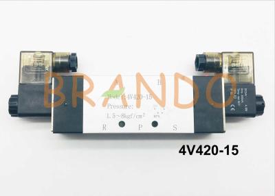 China 1/2'' Double Coils 5/2 Way Pneumatic Cylinder Valve 4V420-15 0.15-0.8MPa for sale