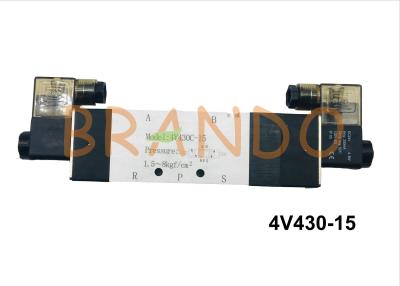 China Tipo color plata 5/3 válvula de control neumática de aire de la manera 4V430-15 del alambre o del conector de ventaja en venta