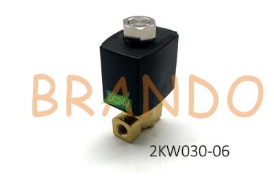 China DC24V 2 / 2 Way Direct Acting Normally Opened Fluid Control Valve 2KW030 - 06 With Port Size 1 / 8 