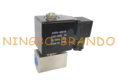 China 1/4'' 3/8'' 100 bar High Pressure Direct Acting Solenoid Valve 220VAC 110VAC for sale