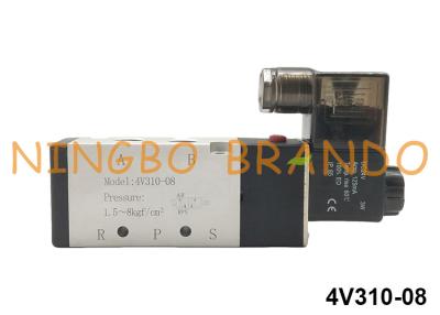 China 1/4'' NPT 5/2 Way 4V310-08 Electric Air Solenoid Valve Pneumatic Control Pilot Operated for sale