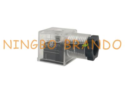 China IP65 3Pin MPM 18mm DIN43650 A White Transparent Solenoid Coil Connector for sale