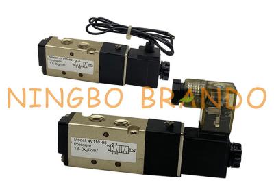 China 5/2 Way 4V110-06 1/8'' Grommet Terminal Pneumatic Solenoid Valve for sale
