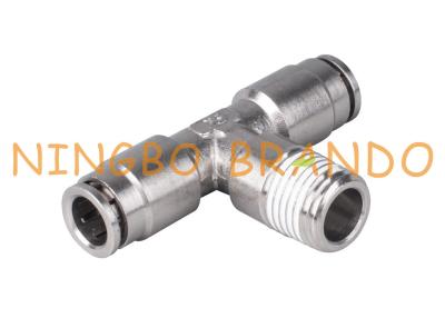 China Male Branch Tee Brass Pneumatic Push Fit Connectors 1/8'' 1/4'' 3/8'' 1/2'' for sale