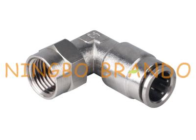 China Brass Pneumatic Push In Connector Female 90 Degree Elbow 1/4'' 8mm for sale