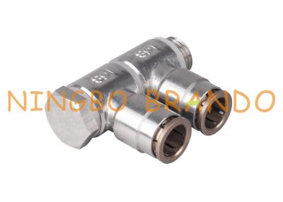 China Double Male Banjo Push To Connect Air Line Fittings 1/8'' 1/4'' 6mm 8mm for sale