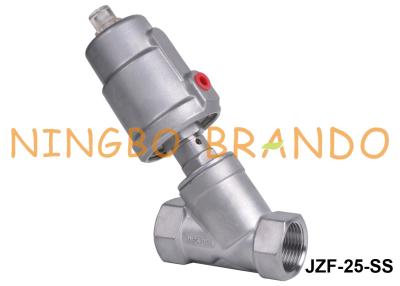 China 1'' Threaded DN25 Stainless Steel Head Angle Seat Valve Pneumatic for sale