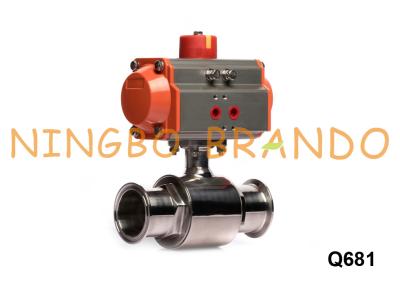 China Sanitary Stainless Steel Tri Clamp Ball Valve With Pneumatic Actuator for sale