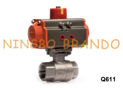 China 1'' 2 Way Air Actuated Ball Valve With Pneuamtic Actuator for sale