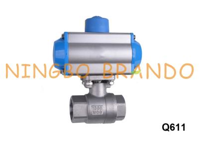 China 2 Way Thread Port Pneumatically Actuated Ball Valve Stainless Steel for sale