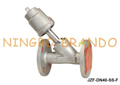 China DN40 1 1/2'' Flanged Air Actuated Angle Seat Piston Valve Pneumatic for sale