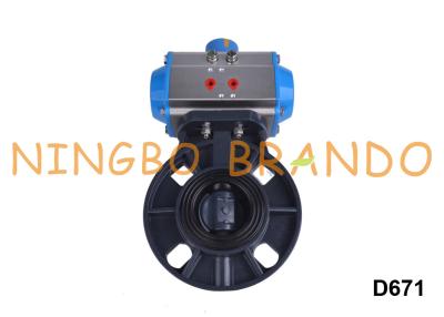 China UPVC CPVC PVC Pneumatic Actuated Butterfly Valve DN50 2'' for sale