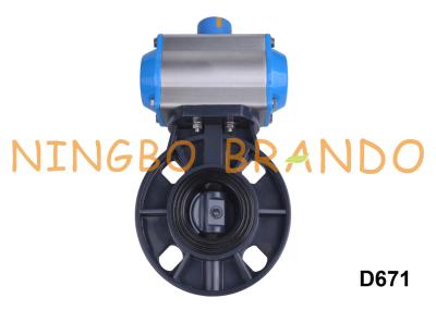 China 2'' DN25 UPVC CPVC PVC Butterfly Valve With Pneumatic Actuator for sale