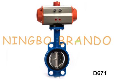 China 2'' DN50 Air Operated Wafer Butterfly Valve With Pneumatic Actuator for sale