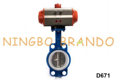 China 2'' DN50 Air Actuated Wafer Butterfly Valve With Pneumatic Actuator for sale