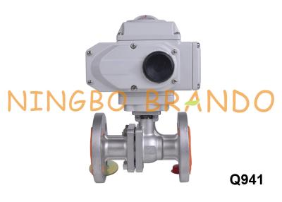 China DN20 Flanged Electric Actuator Ball Valve Stainless Steel 24VDC 220VAC for sale