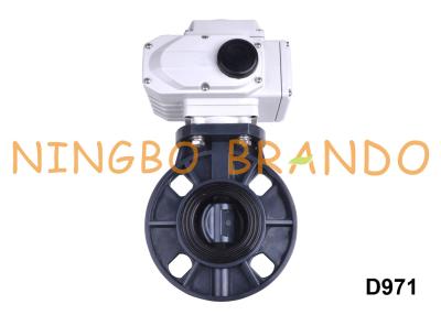 China UPVC CPVC PVC Butterfly Valve With Electric Actuator 2'' DN50 24V 220V for sale