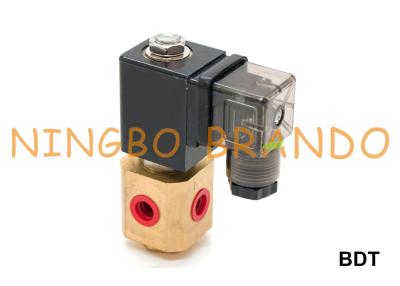 China 1/8'' 1/4'' 3 Way Normally Closed Brass Solenoid Valve Water Air 24V 220V for sale
