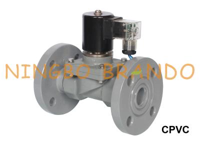 China Acid Alkali Anti-Corrosive CPVC Solenoid Valve 1 1/4'' 1 1/2'' 2'' Flanged for sale