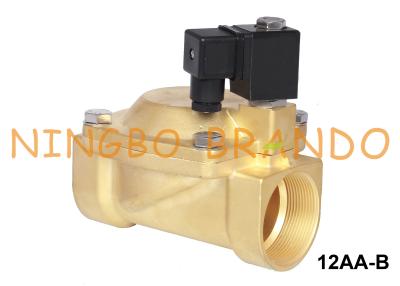 China Válvula electromagnética de cobre amarillo de enganche agua-aire 6V 12V 24V DC de la bobina de 2 pulgadas en venta