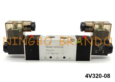 China 4V320-08 Airtac Type 5/2 Way Pneumatic Solenoid Air Valve 24VDC 220VAC for sale