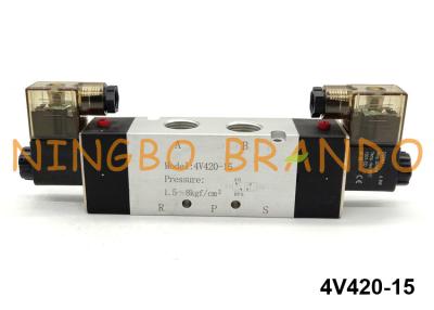 China 4V420-15 Airtac Type Pneumatic 5/2 Way Solenoid Valve 24VDC 220VAC for sale