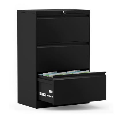 China Metal 3 Lockable Drawer Fast Assemble Lateral File Storage Cabinet For Home And Office for sale