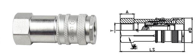 Chrome Three Pneumatic Quick Connect Coupling 1.6 Mpa LSQ-320 CEJN 320 Type 2