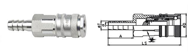 Chrome Three Pneumatic Quick Connect Coupling 1.6 Mpa LSQ-320 CEJN 320 Type 4