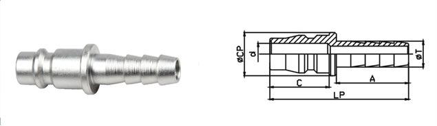 Chrome Three Pneumatic Quick Connect Coupling 1.6 Mpa LSQ-320 CEJN 320 Type 5