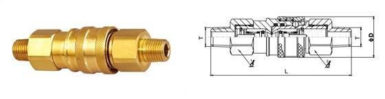 Thread Brass Hydraulic Quick Connect Couplings , Male Hydraulic Coupler ISO7241-B 3
