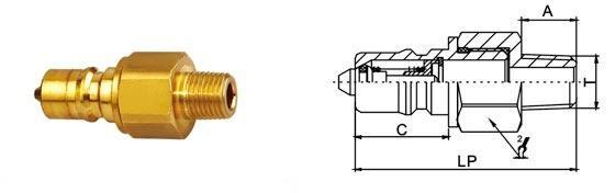 Thread Brass Hydraulic Quick Connect Couplings , Male Hydraulic Coupler ISO7241-B 2