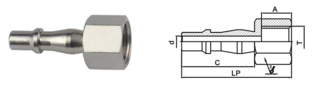 Single Shut - Off Pneumatic Quick Connect Coupling LSQ-19 Rectus 19KA In Brass 3